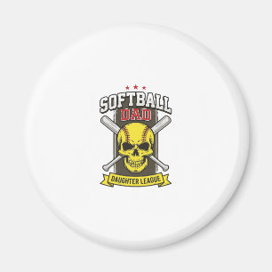 Softboll Pappa Dotter Liga Vintage Vektor Design Magnet