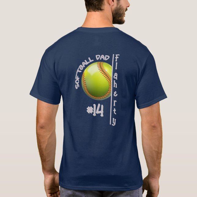 Softboll Pappa T Shirt (Baksida)