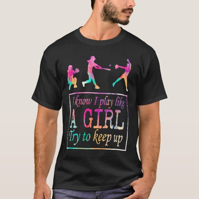 Softboll Pitcher Catcher Förstabasman Fältspelare  T Shirt (Framsida)