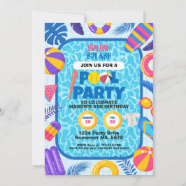 Softboll Pool Party Födelsedag Inbjudningar