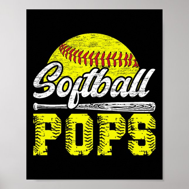 Softboll Pops Farfar Pops Av En Softbollspelare Po Poster (Framsidan)