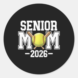 Softboll Senior Mamma, Klass 2026, Senior Kväll Ex Runt Klistermärke