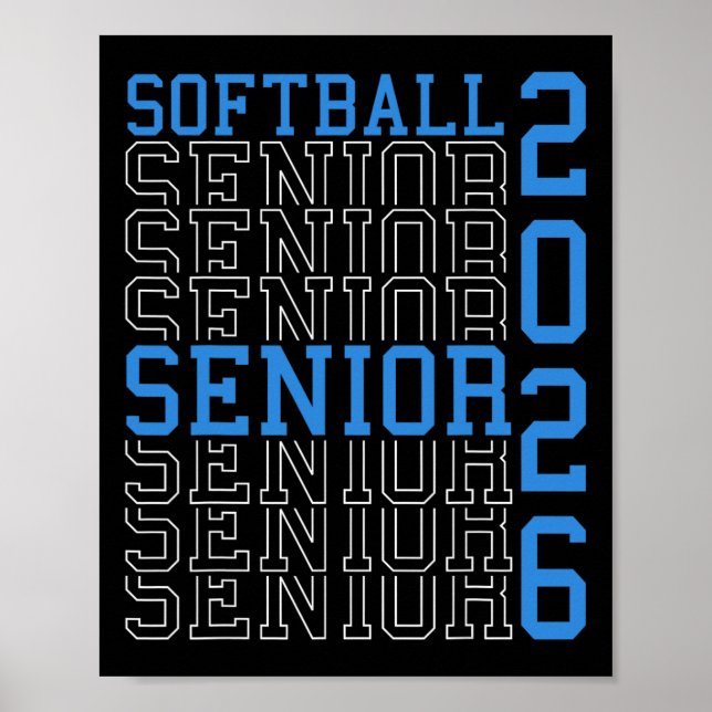 Softboll Senior Night Softboll Senior 2026 Examen Poster (Framsidan)