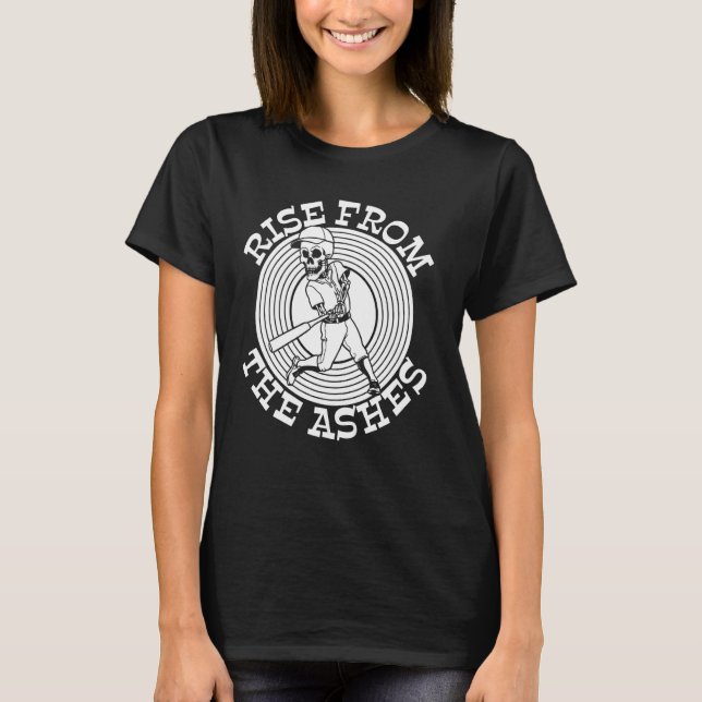 Softboll Skelett Slagman - Pitcher Catcher Softbol T Shirt (Framsida)
