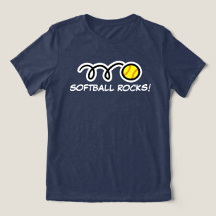 Softboll stenar t-shirt för kvinnor och flickor