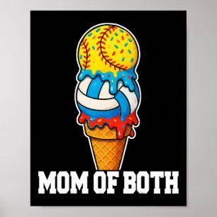 Softboll Volleyboll Mamma Glass Dropp Sommarspel Poster
