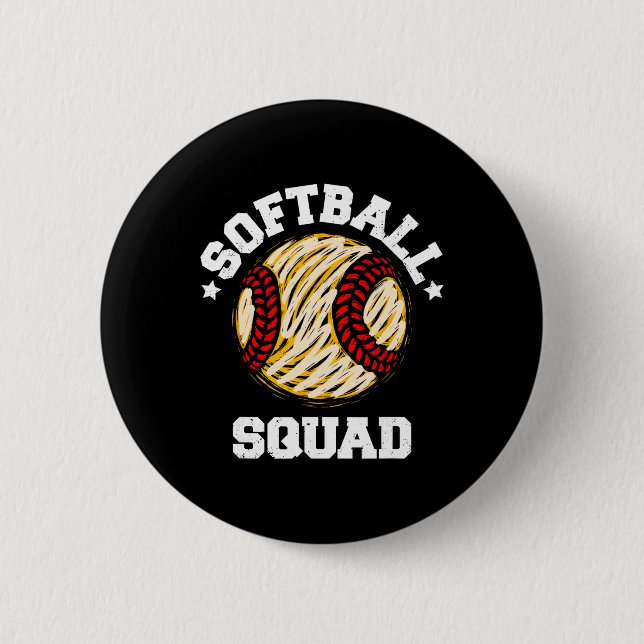 Softbollag Distressed Vintage Rolig Softboll G Knapp (Framsida)