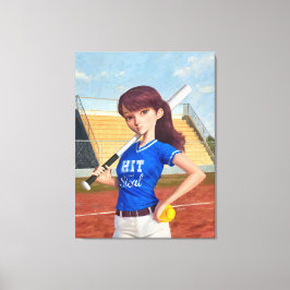 Softbollflicka Canvastryck