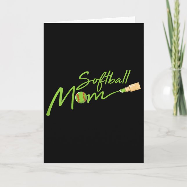 Softbollmamma Cool sportfantast Spelare Stolt mamm Kort (Framsida)