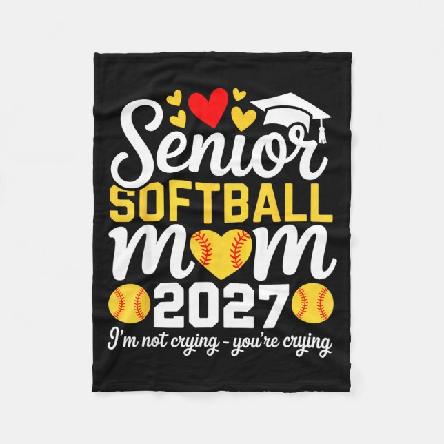 Softbollmamma tillhörande avgångsklass 2027 studen fleecefilt (Framsidan)