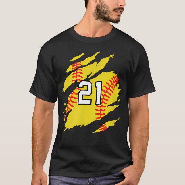 Softbollnummer T Shirt (Framsida)
