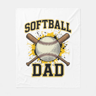 Softbollpappa Vintage Varsity Korsade slagträ Desi Fleecefilt