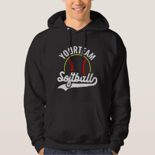 Softbollspelare LÄGG TILL NAMN Personlig Liga Hoodie