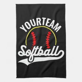 Softbollspelare LÄGG TILL NAMN Personlig Liga Kökshandduk