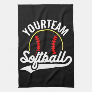 Softbollspelare LÄGG TILL NAMN Personlig Liga Kökshandduk