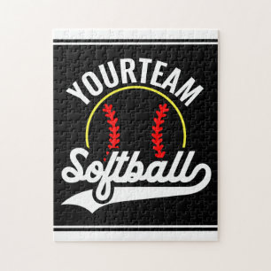 Softbollspelare LÄGG TILL NAMN Personlig Liga Pussel