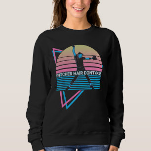 Softbollspelare Retro Pitcher Struntar i håret T Shirt