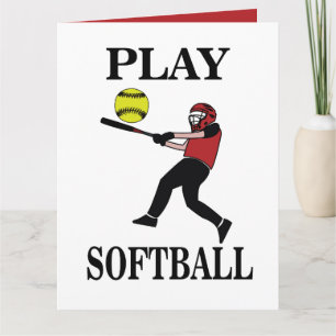 Softbollspelare Spelar Softboll Kort