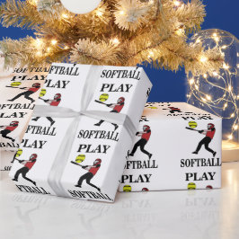 Softbollspelare Spelar Softboll Presentpapper