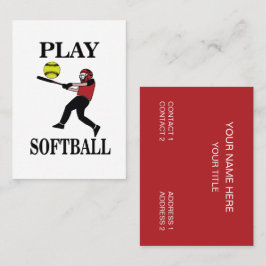Softbollspelare Spelar Softboll Visitkort