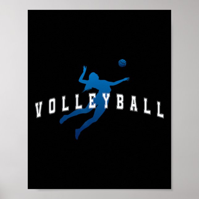 Softbollspelare Team Blue Varsity Text  Poster (Framsidan)