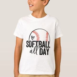 Softbollspelare tonårstjejer kvinnor män Softbollä T Shirt