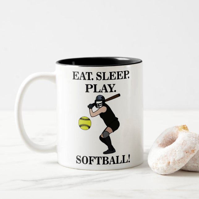 Softbollsspelare  Två-Tonad mugg (Med munk)
