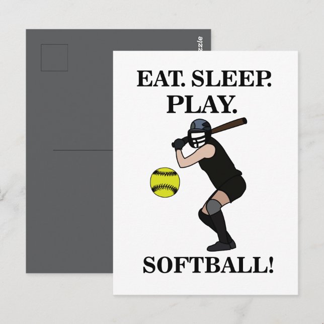 Softbollsspelare  vykort (Fram/baksida)