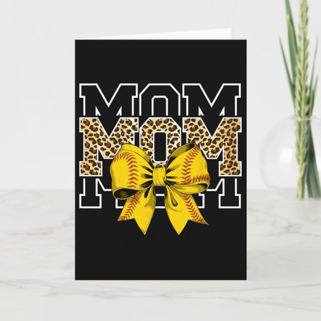 Softll Bow Women For Softll Leopard Mom Mothers Da Kort (Framsida)
