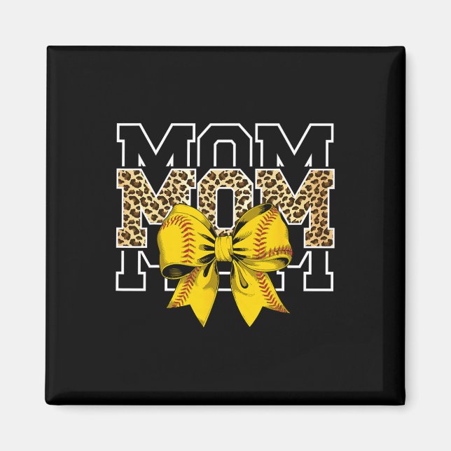 Softll Bow Women For Softll Leopard Mom Mothers Da Magnet (Framsidan)