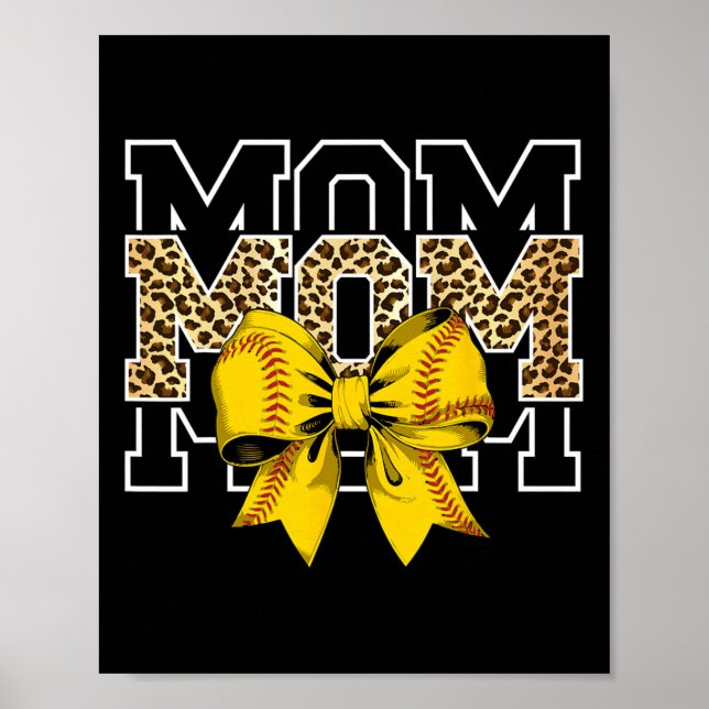 Softll Bow Women For Softll Leopard Mom Mothers Da Poster (Framsidan)