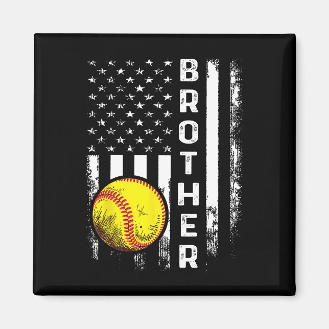 Softll Brother American Flagga Vintage jul Xma Magnet (Framsidan)