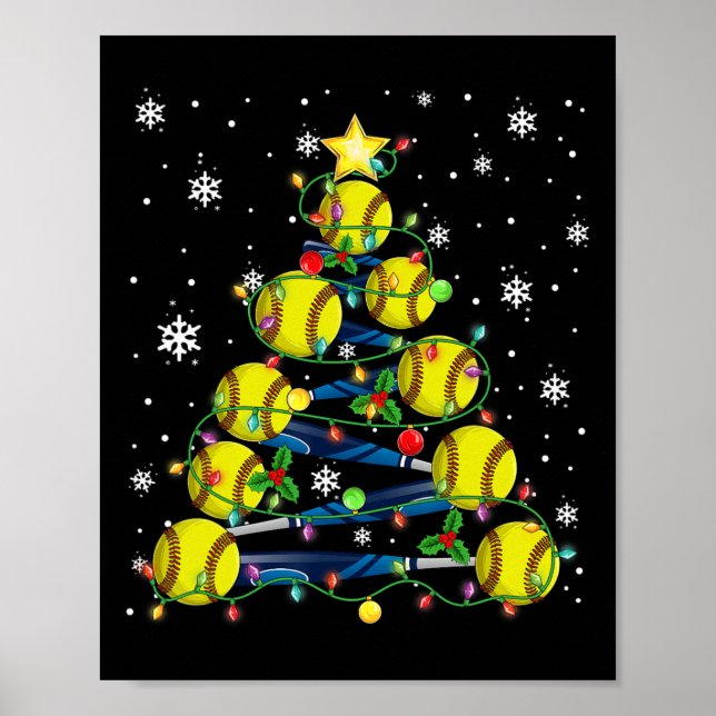 Softll Christmas Tree Merry Christmas Pajamas Men  Poster (Framsidan)