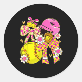 Softll Girl Girls Team Spirit Coquette Bow Softll  Runt Klistermärke