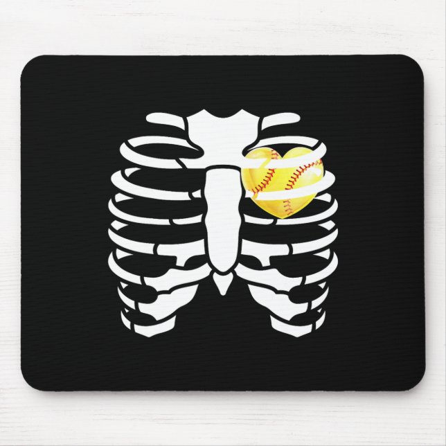 Softll Heart Inside Ribs Skeleton Halloween Costum Musmatta (Framsidan)