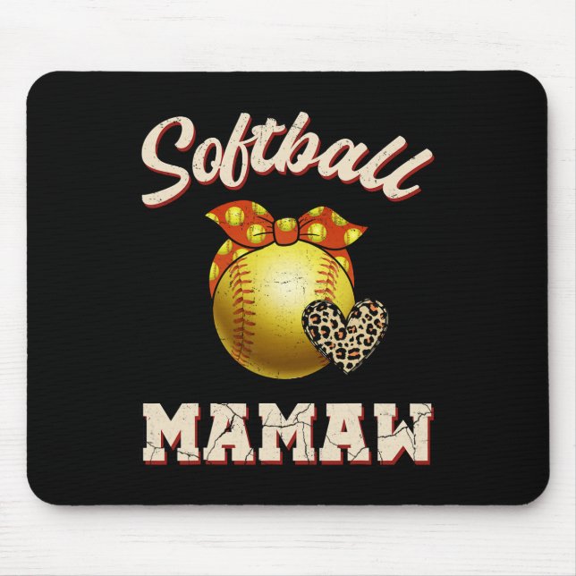 Softll Mamaw Leopard Heart Fläkt Mors dag Gift Musmatta (Framsidan)