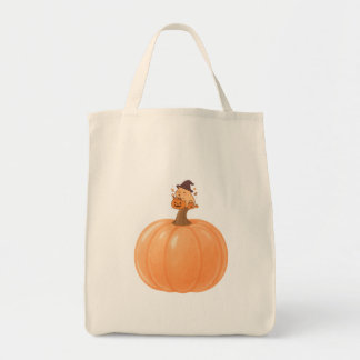Softly Spooky Capybara Pumpkin Tote Bag Tygkasse