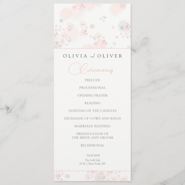 Softness Tea Ro Bröllop Program (Framsida)