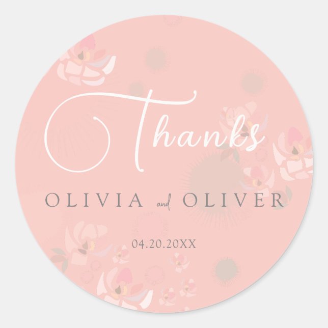 Softness Tea Ro Bröllop Runt Klistermärke (Framsida)