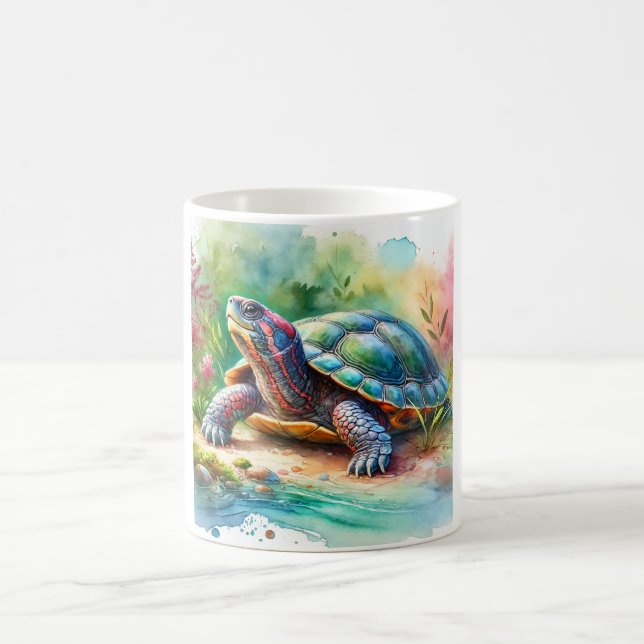 Softshell Turtle 221024AREF149 - Watercolor Kaffemugg (Center)