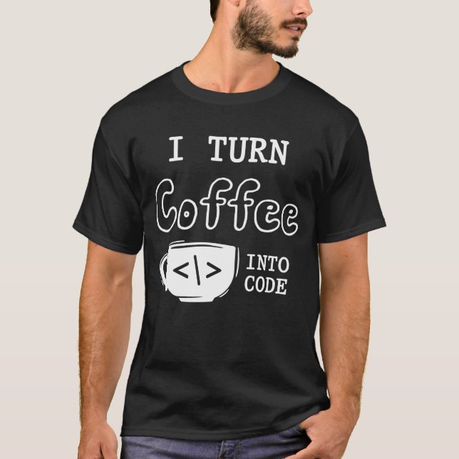 Software av joke-kod för programmerkaffe t shirt (Framsida)