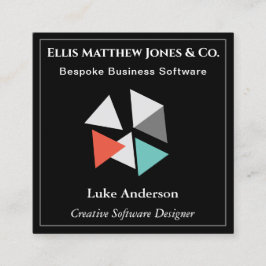 Software Developer Black Geometric QR-kod Fyrkantigt Visitkort