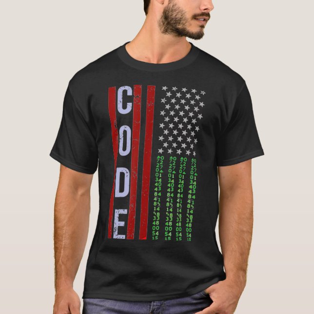 Software Developer for Coder and Hacker with USA F T Shirt (Framsida)