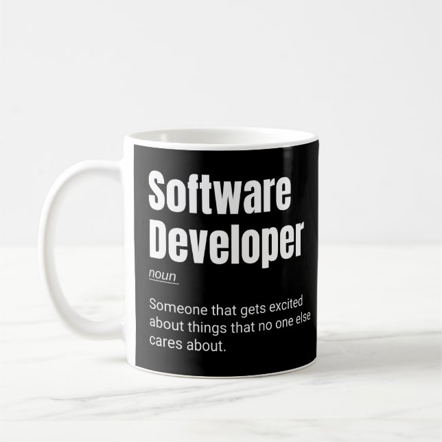 Software Developer Funny Programmer Definition Kaffemugg (Vänster)
