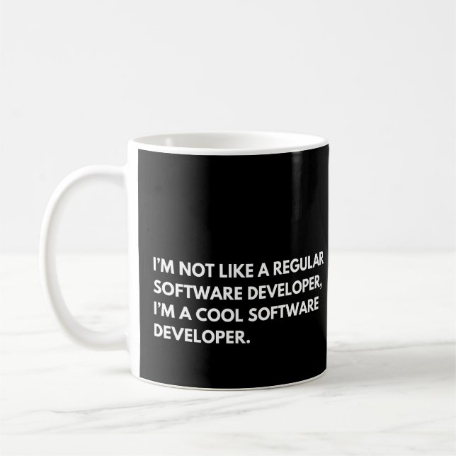 Software Developer Funny Programmer Say Kaffemugg (Vänster)