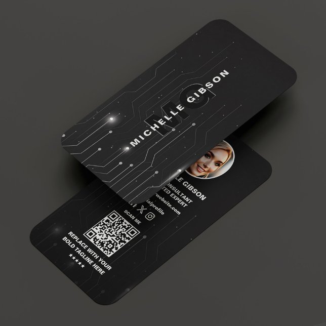 Software Developer Ingenjör Black Silver Modern Visitkort (Software Developer Engineer Black Silver Modern Business Card
)