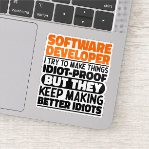Software Developer jag försöker göra Sak funny Coo Klistermärken