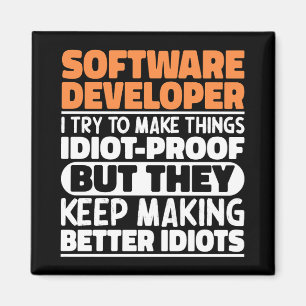 Software Developer jag försöker göra Sak funny Coo Magnet