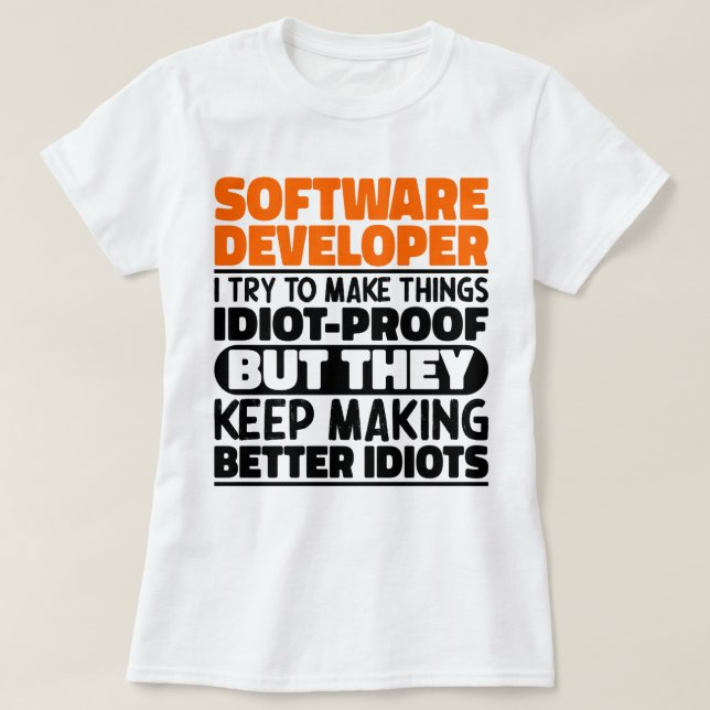 Software Developer jag försöker göra Sak funny Coo T Shirt (Design framsida)