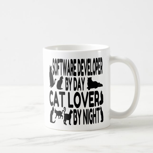 Software Developer Kärlek Cats Kaffemugg (Höger)